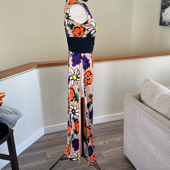 Vintage Floral Mock Neck Dress | 70s Flower Power Hippie Dress - Picture 12 of 15